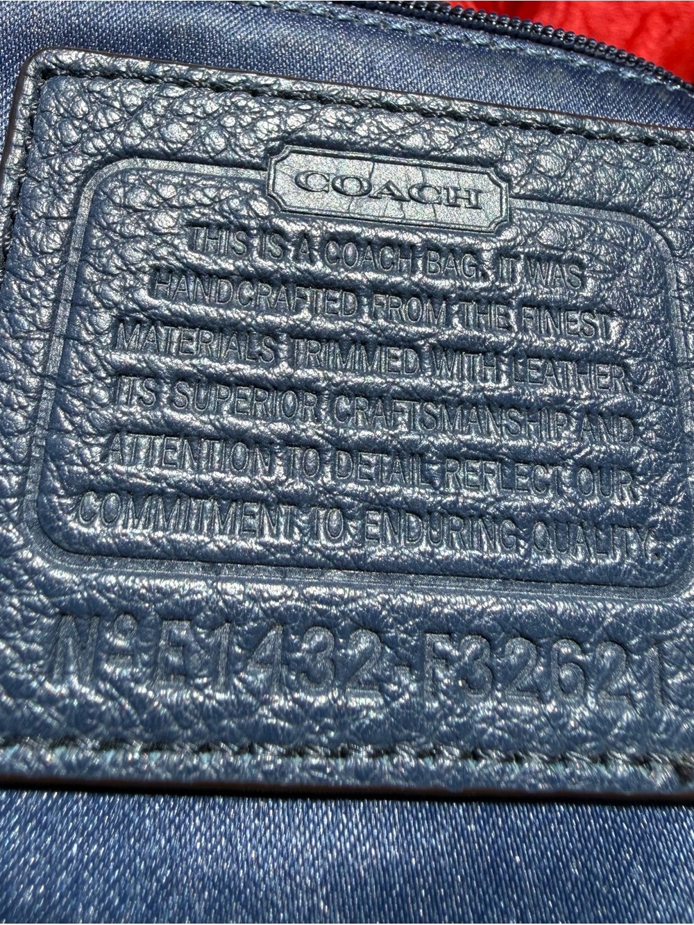 Coach hobo Blue Signature Cloth with leather Shoulder Bag with strap - Picture 6 of 10